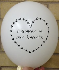 Memorial Balloons White Forever in our Heart